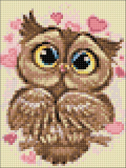 Wizardi: Deimantinis paveikslas Owl in Love WD296 15*20 cm - HOBI.LT 🇱🇹