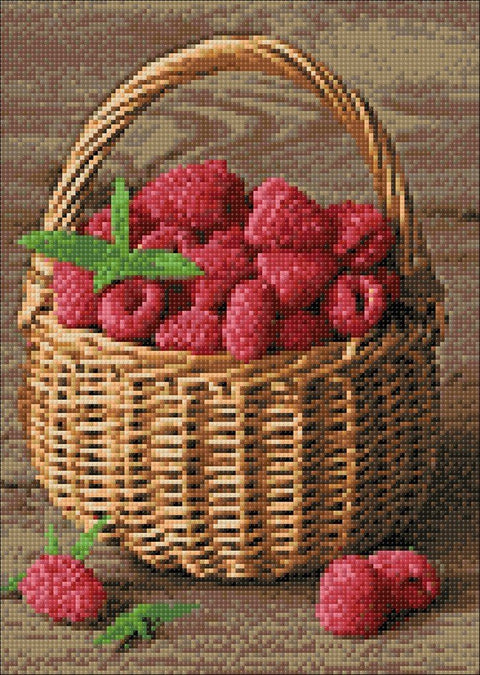 Wizardi: Deimantinis paveikslas Raspberry Basket WD252 27*38 cm - HOBI.LT 🇱🇹