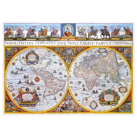 Medinė dėlionė senovinis pasaulio žemėlapis Nova Terrarum, 200 detalių