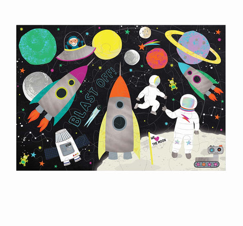 Floss & Rock lavinamoji dėlionė „Kosmosas“ vaikams, 40 det., 60×41 cm