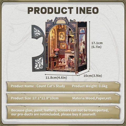 Katino skaitymo kampelis – surinkamas medinis knygų laikiklis su LED