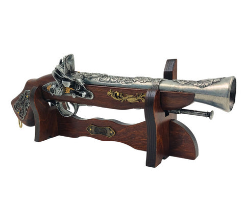 Didelis itališkas pistoletas ant stovo - XVII a. replika - 163S