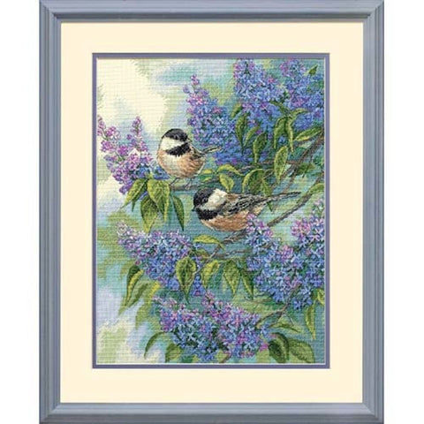 DIMENSIONS: DIMENSIONS Chickadees and Lilacs, Counted Cross Stitch_35258 - HOBI.LT 🇱🇹