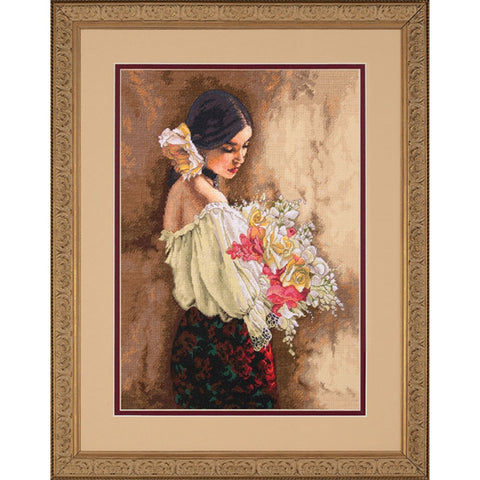 DIMENSIONS Woman with Bouquet, Counted Cross Stitch_70-35274