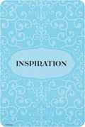Sąsiuvinis Disney, šviesiai mėlynas ornamentuotu dangteliu ir centre ryškiu juodu užrašu INSPIRATION, skirtas užrašams