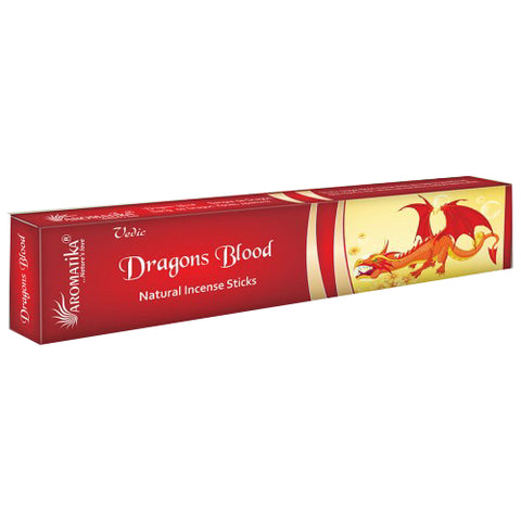 Smilkalai Dragons Blood Aromatika, raudoname ilgame dėkle su raudonu drakono piešiniu, natūralaus kvapo rinkinys