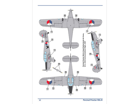 Dora Wings Percival Proctor Mk.III 1/48 surenkamas lėktuvo modelis 48006