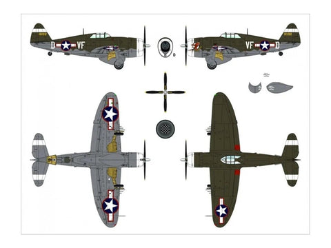 Dora Wings P-47C Thunderbolt su degalų baku 1/48 (48054)