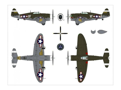 Dora Wings P-47C Thunderbolt su degalų baku 1/48 (48054)