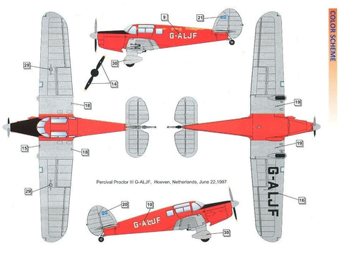 Dora Wings Percival Proctor Mk.III civilinis 1/48 – plastikinis lėktuvo modelis