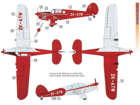 Dora Wings Percival Proctor Mk.III civilinis 1/48 – plastikinis lėktuvo modelis