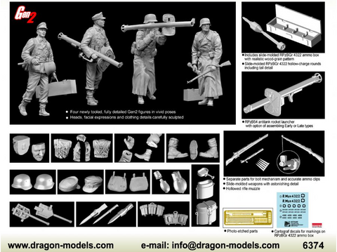 Dragon Vokiečių Panzerschreck prieštankinė komanda modelis 1/35 Gen2, 6374