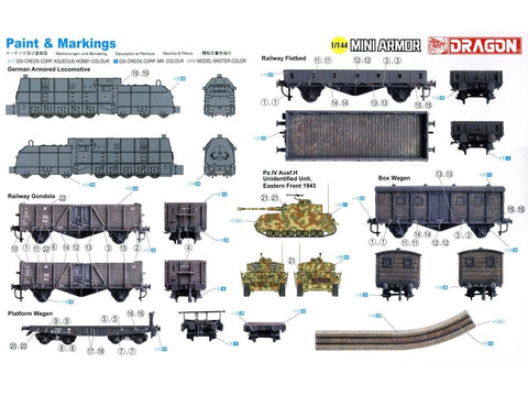 Dragon vokiška šarvuota lokomotyva su Pz. IV H tanku, 1/144, rinkinys