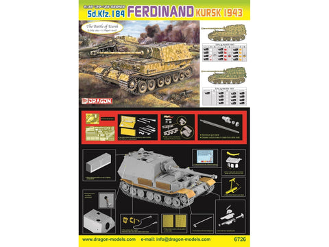 Dragon Sd.Kfz.184 Ferdinand Kursko mūšis 1/35 plastikinis modelis 6726