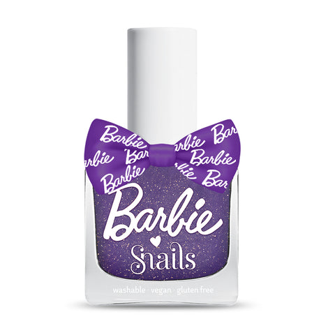 Barbie Snails vaikams plaunamas nagų lakas „Dream Big“ – tamsiai violetinis su blizgučiais, 10,5 ml