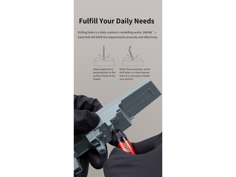 DSPIAE rankinis grąžtelio laikiklis su universaliu griebtuvu, AT-VHDS