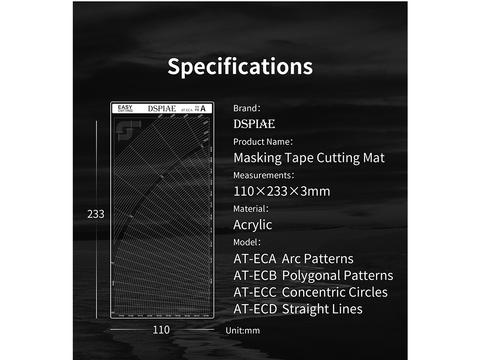 DSPIAE AT-ECC maskavimo kilimėlis C, 110×233 mm, koncentriniai apskritimai