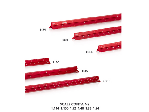 DSPIAE aliuminio lydinio mastelio liniuotė 1/144–1/24 DS56013