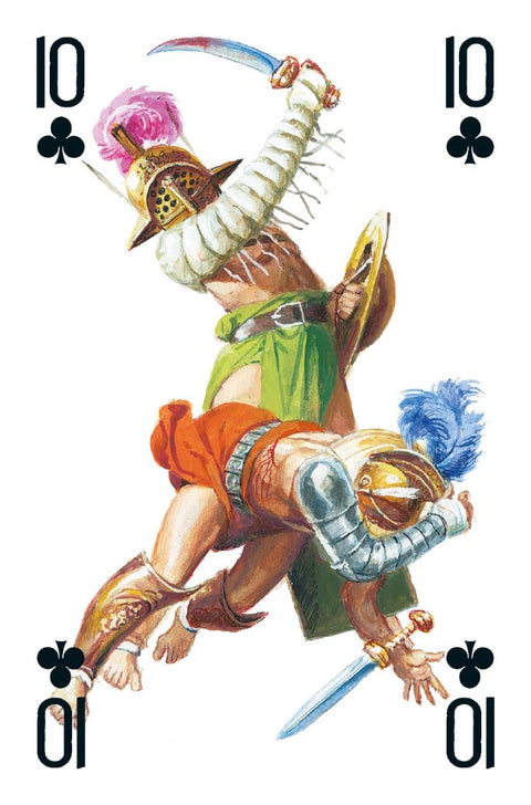 Gladiatoriai – iliustruotos žaidimų kortos, 54 vnt., pokeriui ir triukams