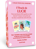 orakulo kortos L'Oracle de Lucie, rožinė Soul Shadow pakuotė su trimis iliustruotomis kortomis matomos priekyje