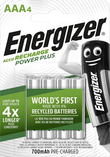 Energizer Power Plus AAA įkraunamos baterijos 700mAh, 4 vnt.
