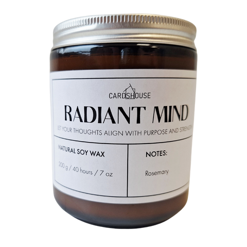Aromaterapinė sojų žvakė Radiant Mind – rozmarinas, 40 val. veganiška