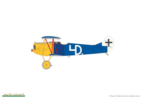 Fokker D.VIIF Weekend edition surenkamas lėktuvo modelis 1/48 Eduard 8483