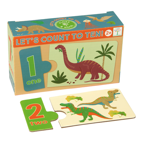 Edukacinė skaičių dėlionė Skaičiuok iki 10, Dinozaurai