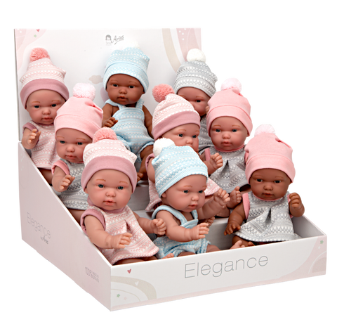Arias lėlė kūdikis su kepuraite, 26 cm – minkštas vinilas, vanilės kvapas