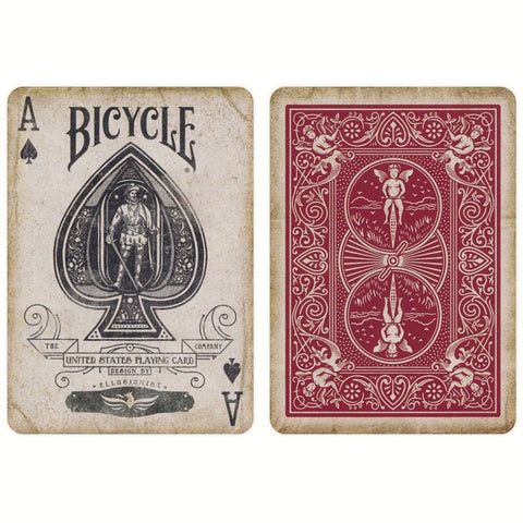 Ellusionist: Ellusionist 1900 Bicycle series kortos (raudonos) - HOBI.LT 🇱🇹