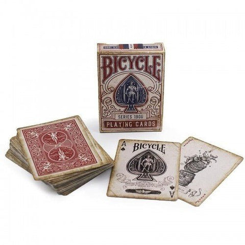 Ellusionist: Ellusionist 1900 Bicycle series kortos (raudonos) - HOBI.LT 🇱🇹