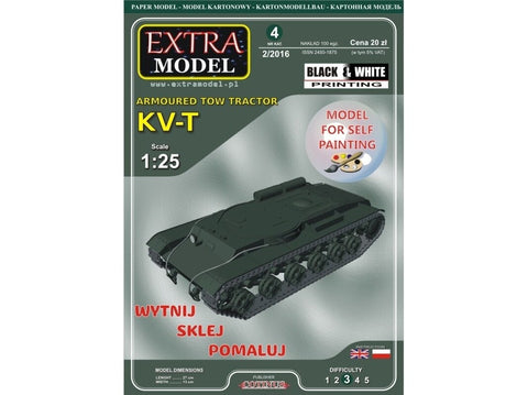 Suklijuojamas popierinis tanko KV-T 1:25, juodai balta, dažymui EM-004