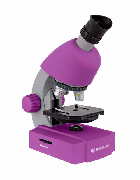 Mikroskopas vaikams Bresser Junior 40x-640x violetinis