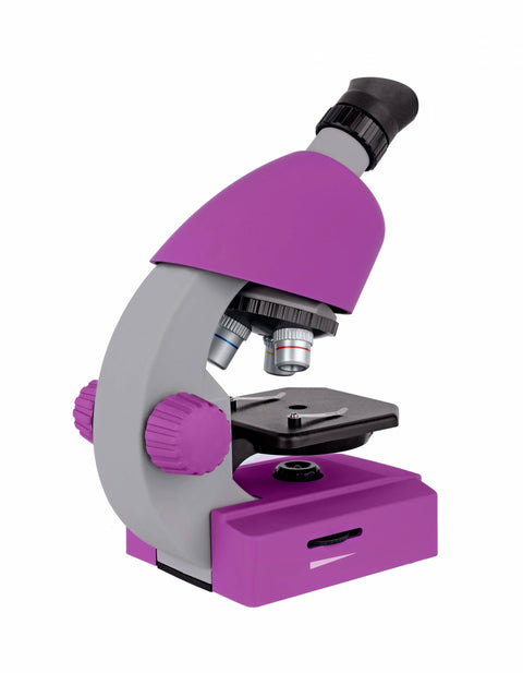 Mikroskopas vaikams Bresser Junior 40x-640x violetinis