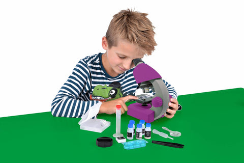 Mikroskopas vaikams Bresser Junior 40x-640x violetinis