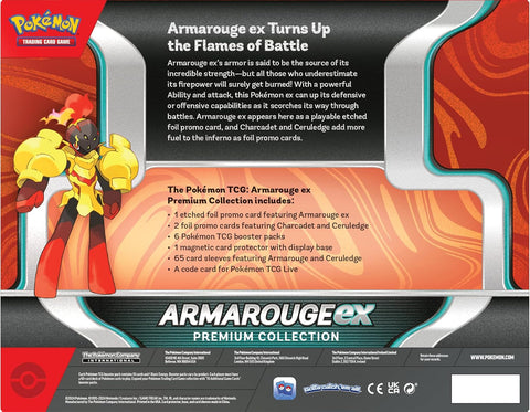 Pokémon Scarlet & Violet Armarouge ex Premium rinkinys – 6 pakeliai, dėklai