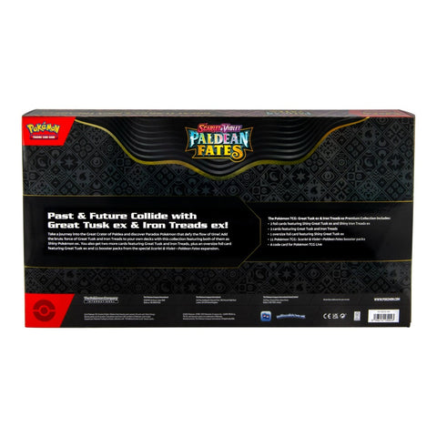 Pokémon TCG Paldean Fates rinkinys: Great Tusk ex & Iron Treads ex +11 pakelių