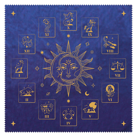 Aksominis violetinis zodiako kilimėlis taro kortoms 50x50 cm – Lo Scarabeo