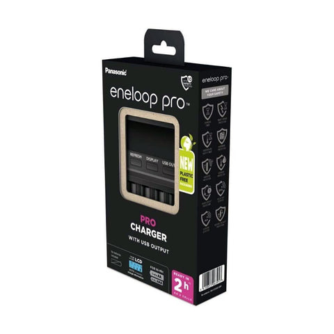 Panasonic Eneloop Pro BQ-CC65 įkroviklis AA/AAA su LCD ir USB