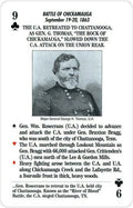 istorinė žaidimo korta 9 klubų su generolo George H. Thomas portretu, Chickamauga mūšio data ir santrauka