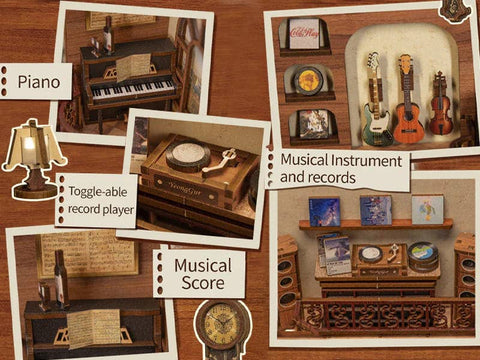 Slaptasis ritmas: medinis knygų intarpas su LED, DIY, 355 d., 23×11×18 cm