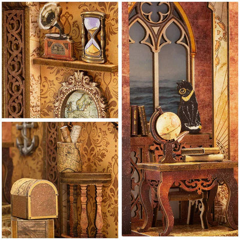 Medinis knygų kampelis „Eternal Bookstore“ su LED, 172 detalės, 14+