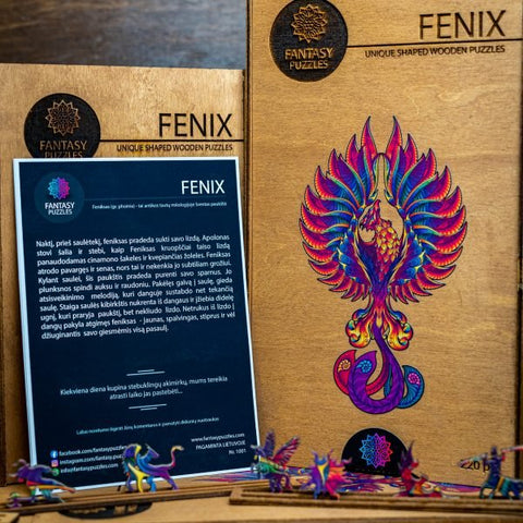 Fantasy Puzzles: Fenix Dėlionė Iš Medžio XL Dydis (600 detalių) Fantasy Puzzles - HOBI.LT 🇱🇹