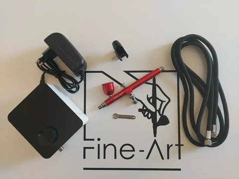 Fine Art S2100 aerografo rinkinys su kompresoriumi, 0,3 mm, 2,35 bar