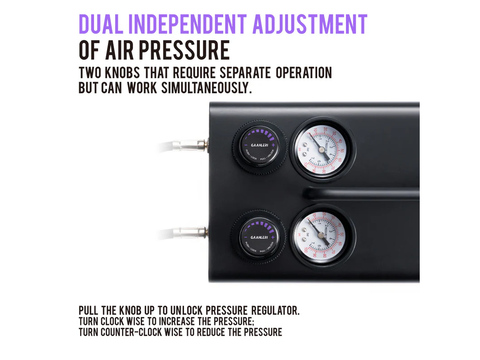 Gaahleri GT-918 tylus aerografo kompresorius, 1 l, 2 jungtys, 44 dB