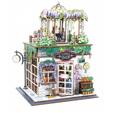 Medinė miniatiūrinė diorama-dėlionė „Floristikos studija“ su LED, 243 det.