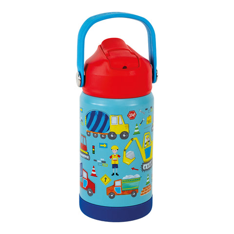 Floss & Rock vaikų gertuvė „Statybos“, 400 ml, nerūdijančio plieno, vakuuminė, su snapeliu