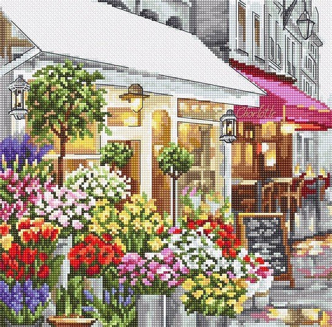 LetiStitch: Flower Shop SLETI986 - siuvinėjimo kryželiu rinkinys - HOBI.LT 🇱🇹