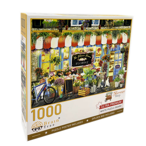 Brain Tree Games dėlionė „Gėlių parduotuvė“ – 1000 detalių, atsitiktinis pjaustymas, 70×50 cm