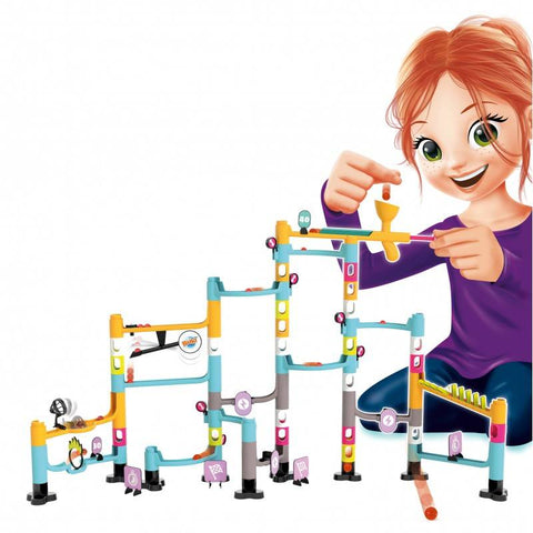 Marble Run konstruktorius su katapulta – interaktyvus rutuliukų labirintas 8+